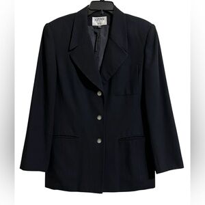 Kasper ASL Women’s Black Blazer Jacket Button Front Career Workwear Size 12